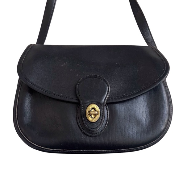 Coach Vintage Black Prairie Crossbody Bag 9954 Y2K Leather Turnlock Quiet Luxury - Picture 1 of 16